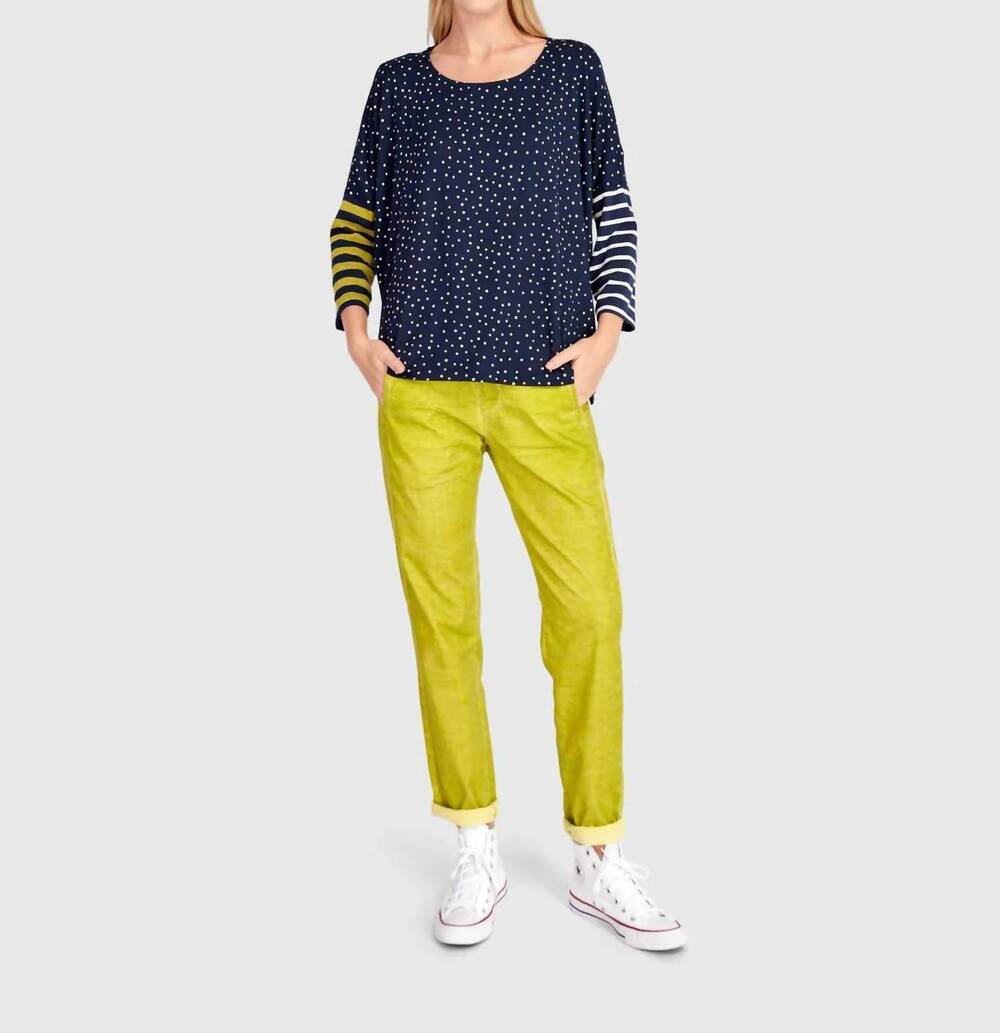 NEW ALEMBIKA spot and stripe top in navy